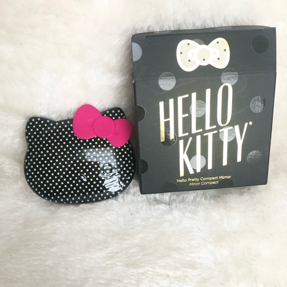SEPHORA Hello Kitty, Hello Pretty Compact Mirror, NIB! Black w/ White Polka Dots - Picture 2 of 7